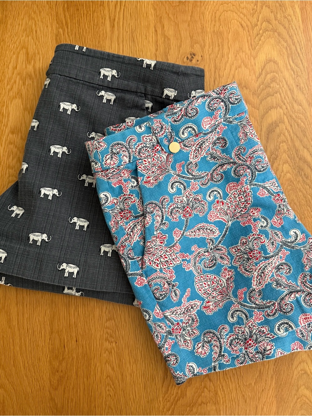 LOFT Riviera Chino Shorts Set Bundle Size 10 Paisley & Elephant Print